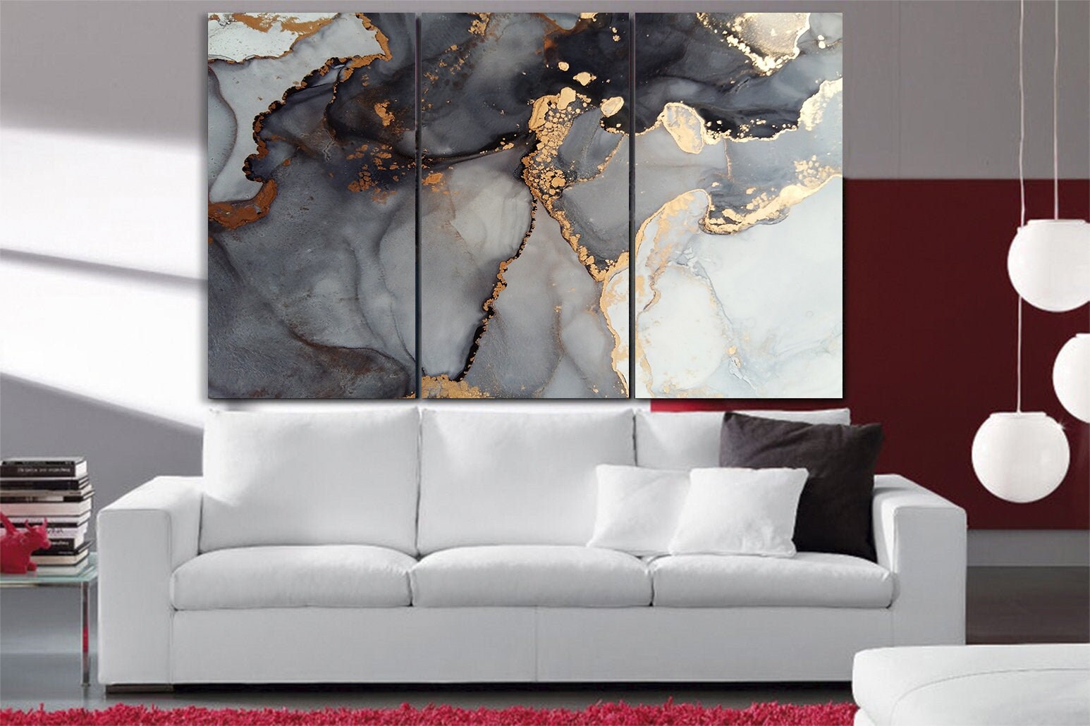 Marble Canvas Original Abstract Canvas Print Art Modern Etsy
