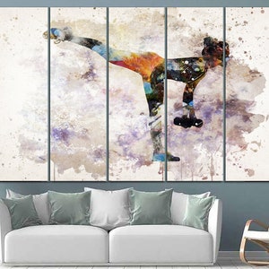 Workout Canvas Wall Art Abstract Fitness Print Modern Gym Wall Art Sports Motivational Multi Panel Print for Living Room Wall Decor image 4