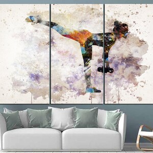 Workout Canvas Wall Art Abstract Fitness Print Modern Gym Wall Art Sports Motivational Multi Panel Print for Living Room Wall Decor image 2