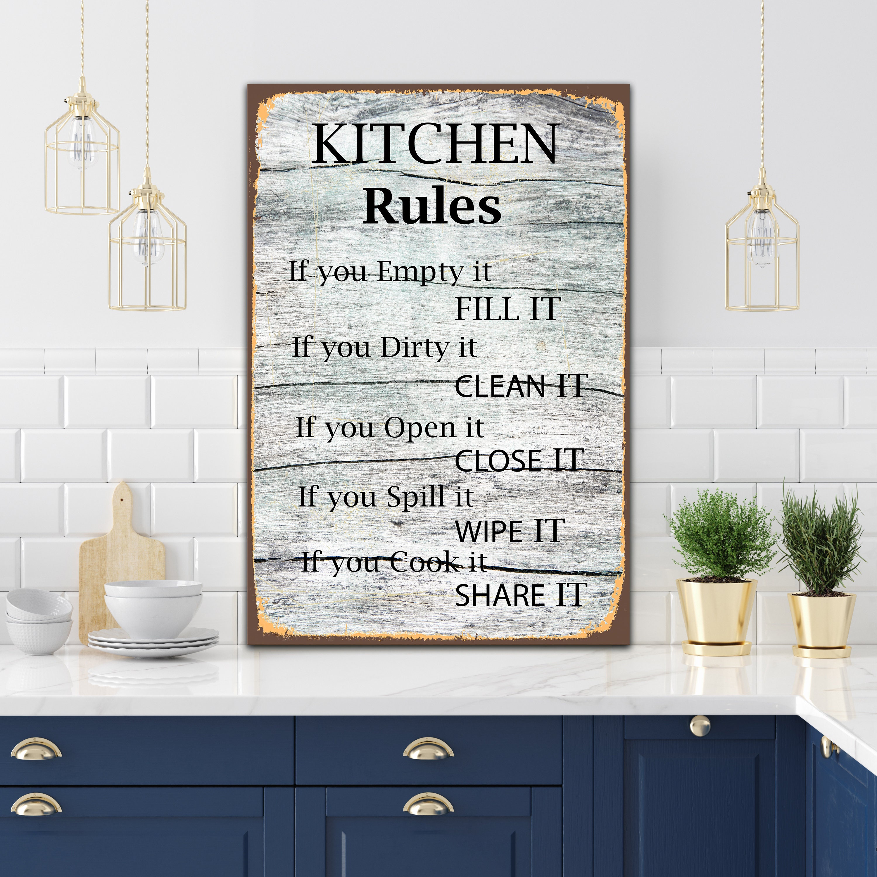 Küchendeko Küchenregeln Schild Moderne Küche Wanddekoration | Etsy