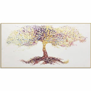 Large Abstract Tree Painting Vibrant Nature-Inspired Wall Art for Modern Home Decor Colorful Contemporary Canvas
