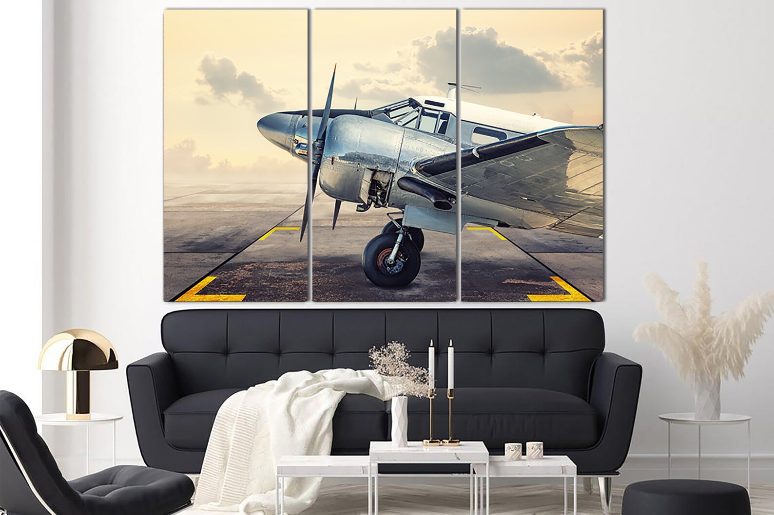 Airplane Canvas Wall Art Aviation Print Aircraft Art Print Etsy