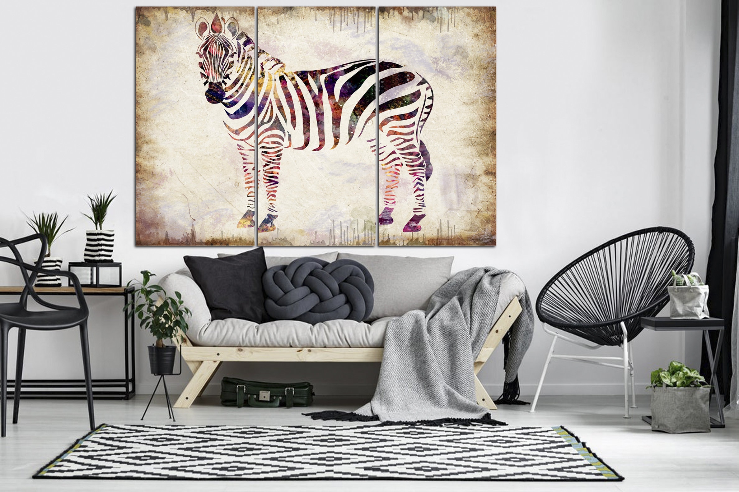 Zebra Canvas Wall Art South African Animal Multi Panel Print Etsy