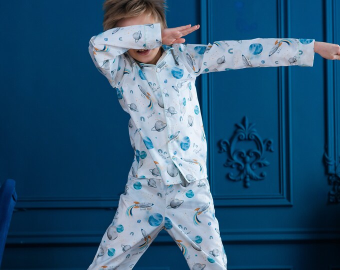 Boy's Cotton Pajama Organic Textile Sleepwear Etsy