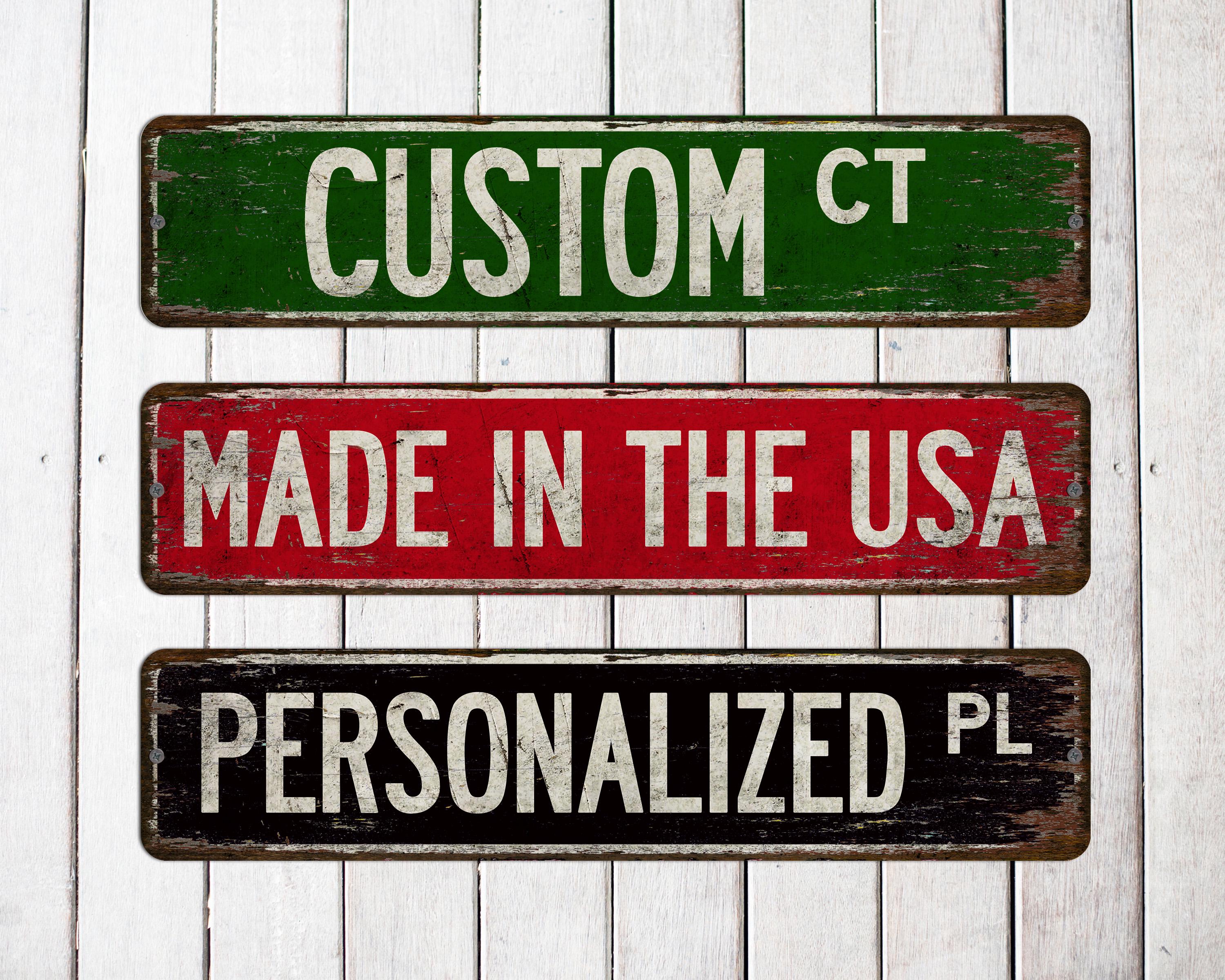 Custom Street Sign | Vintage Weathered Design | 10 Color Choices
