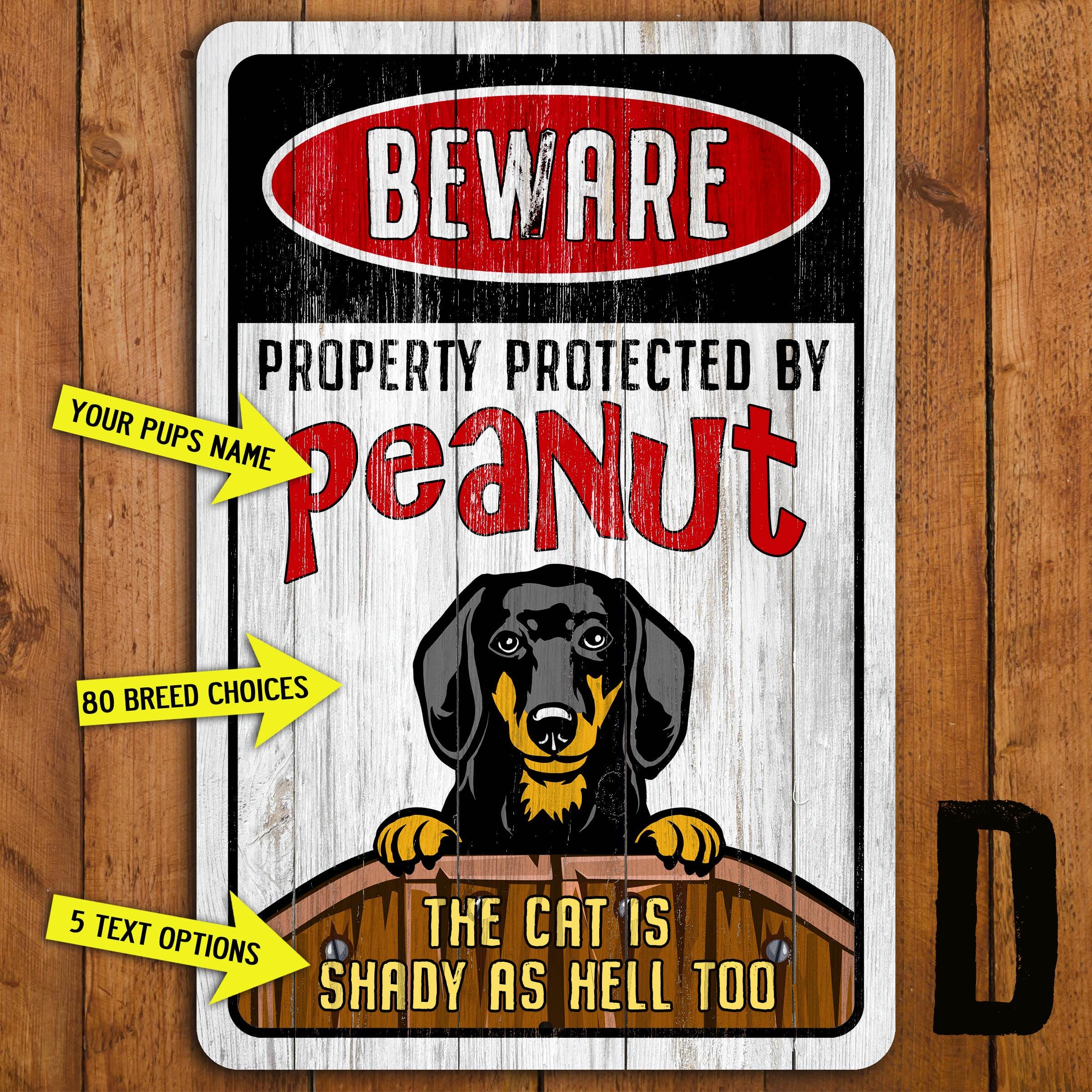 Phyabe 'Beware Of Dog'-Schild – 25x8 Cm, Rostfreies Aluminium, Wetterfest, 2 Stück