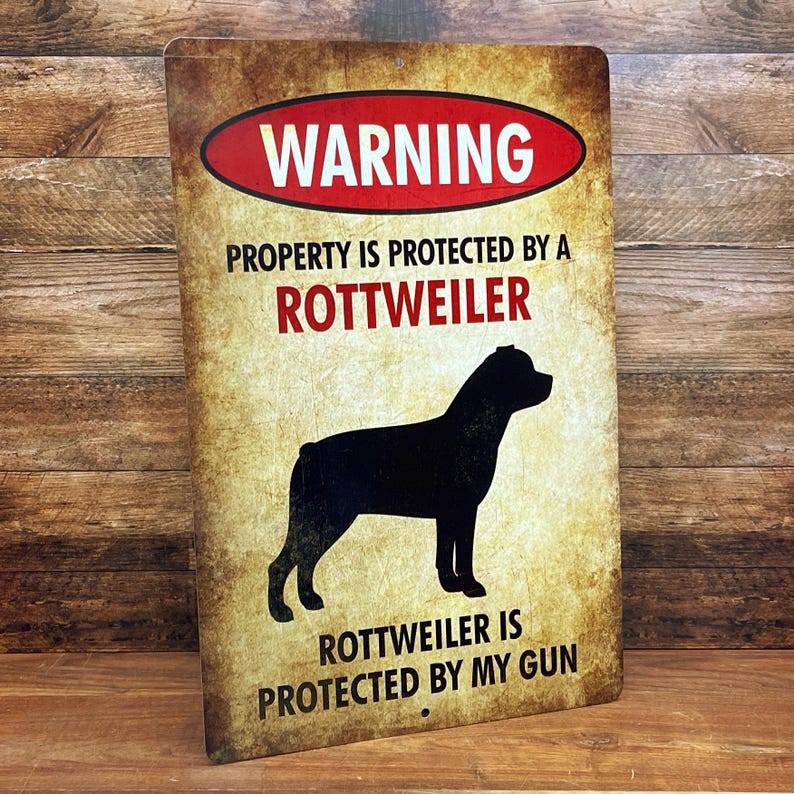 Rottweiler Sign, Beware of Dog Metal Sign - Etsy