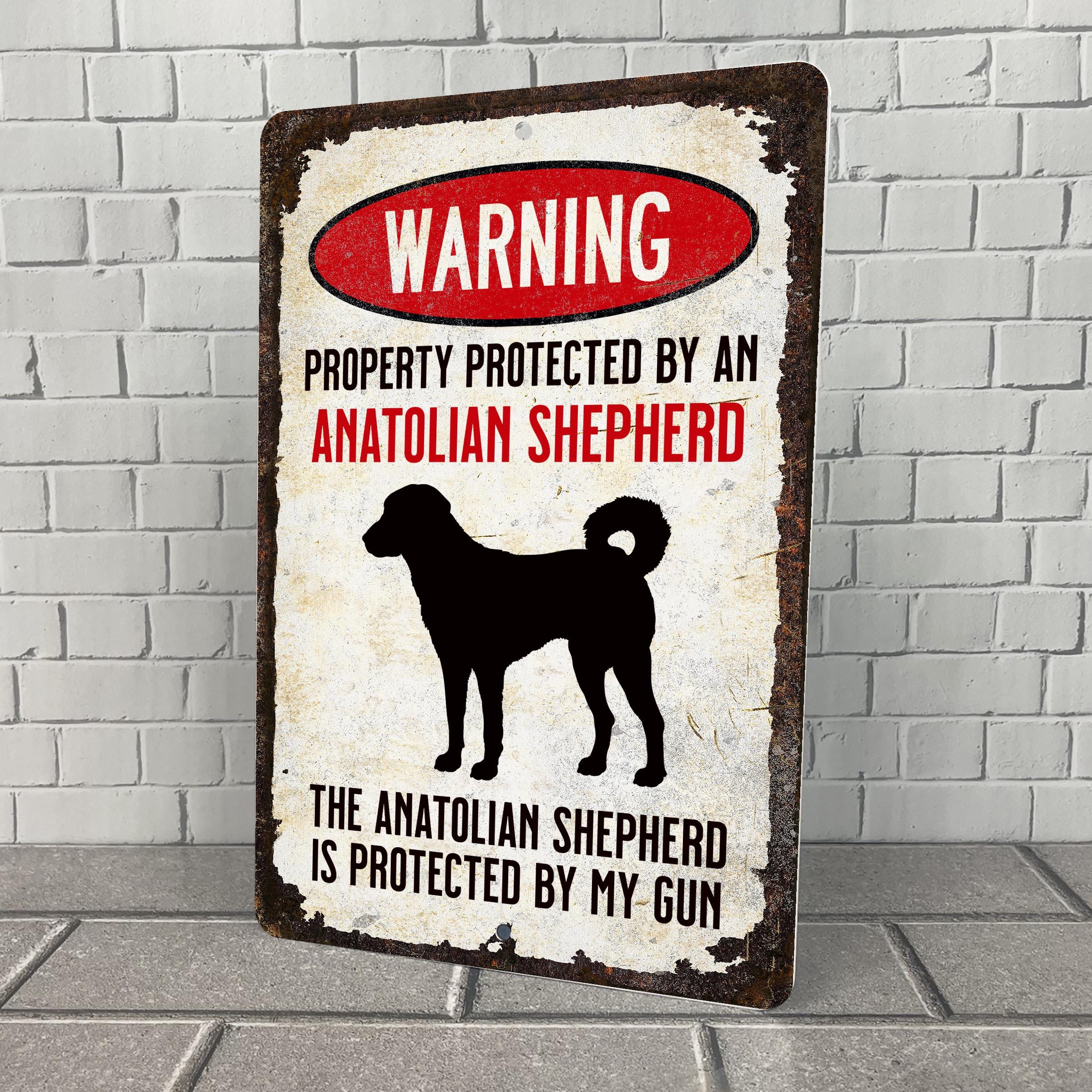 Anatolian Shepherd Sign: Beware of Dog Outdoor Metal Yard Decor - Etsy