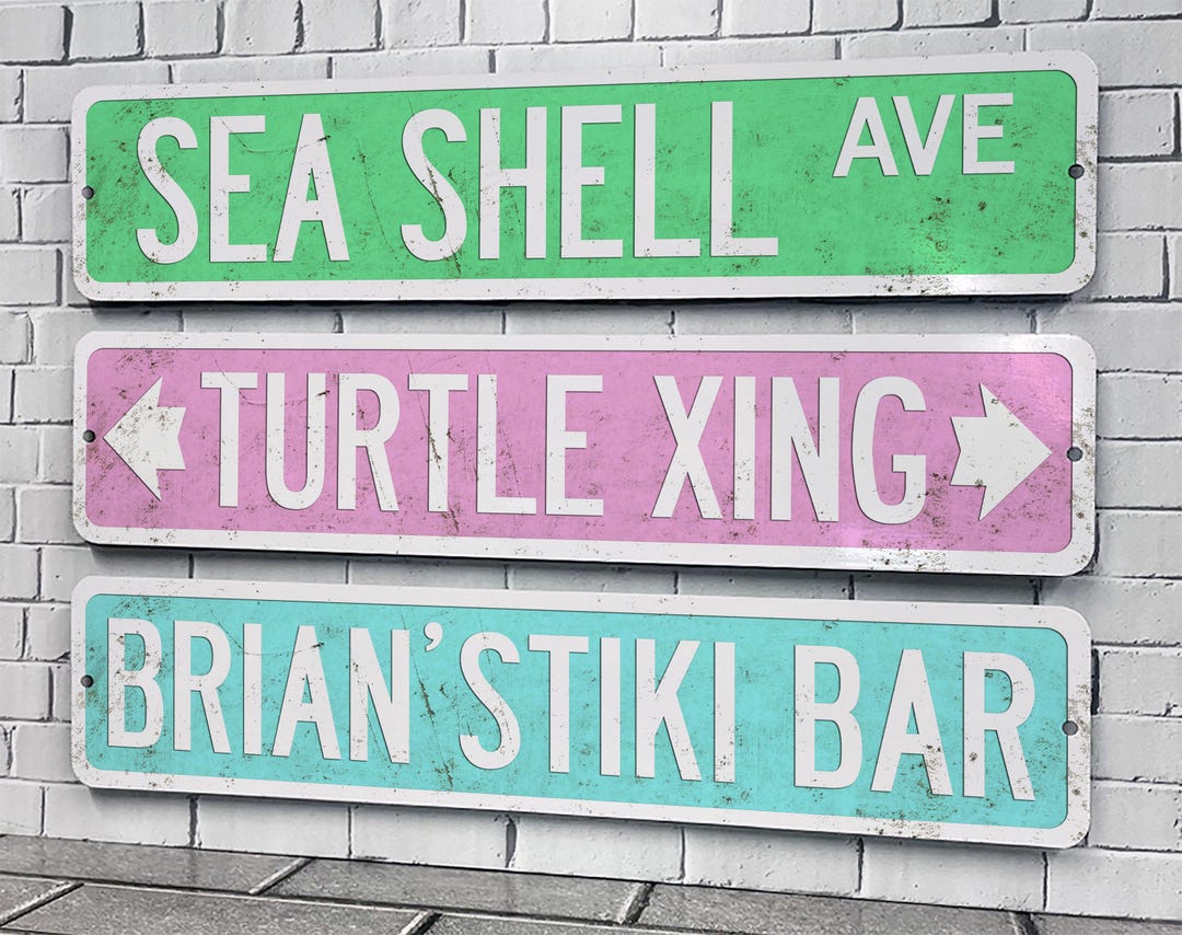 Custom Pastel Street Sign: Vintage Style Weathered Decor - Etsy