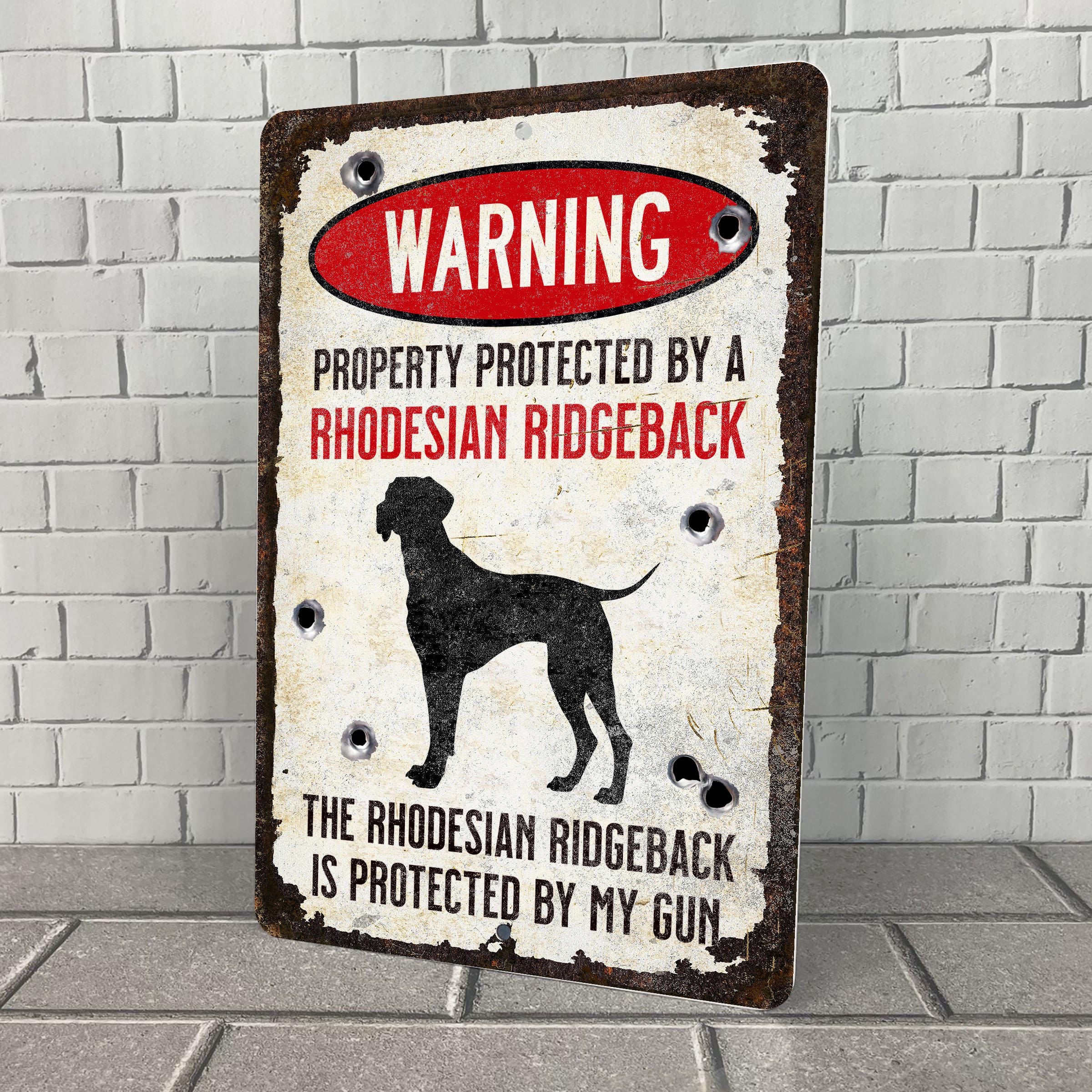 Rhodesian Ridgeback Warning Sign: Property Protected Metal Decor - Etsy