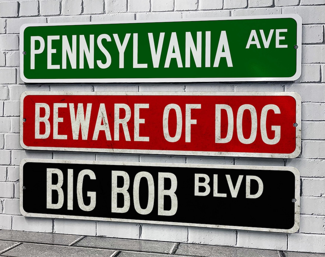 Custom Street Sign | Distressed Finish With Color Choice | Weatherproof ...