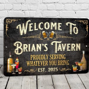 大きい割引 Black Vintage Sign Bar Wood Sign Metal Personalized - Design 小物入れ