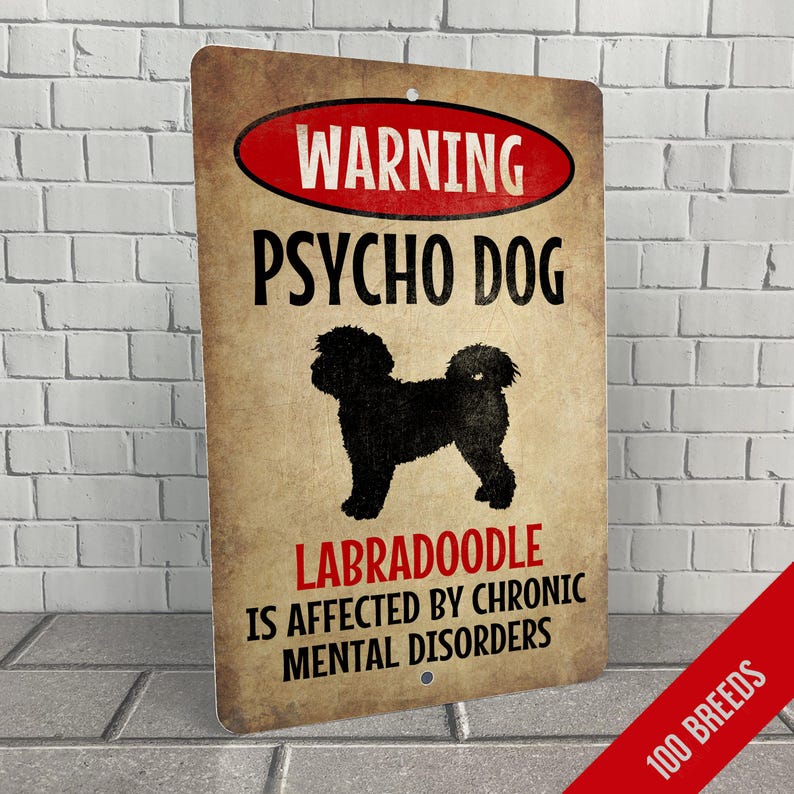 Psycho Sign Psycho Dog Sign: Funny Personalized Metal Breed Sign - Etsy