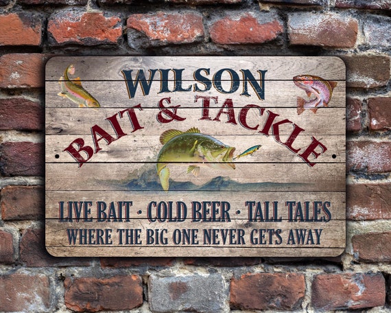 Personalized Fishing Sign Bait and Tackle 