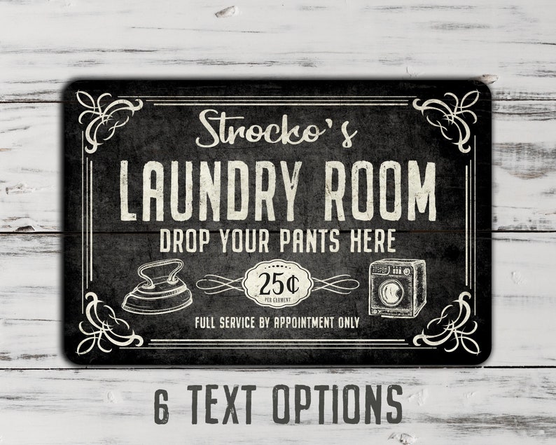 Vintage Black Laundry Room Metal Sign image 7