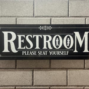 Restroom Sign - Vintage Design