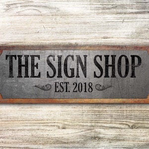 Custom Steel and Rust Vintage-Style with Weathered Appearance | Single Sided Aluminum Sign | 6 x 18 inches
