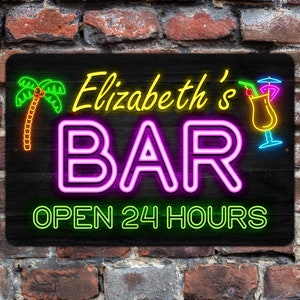 Neon Style Personalized Metal Bar Sign image 2