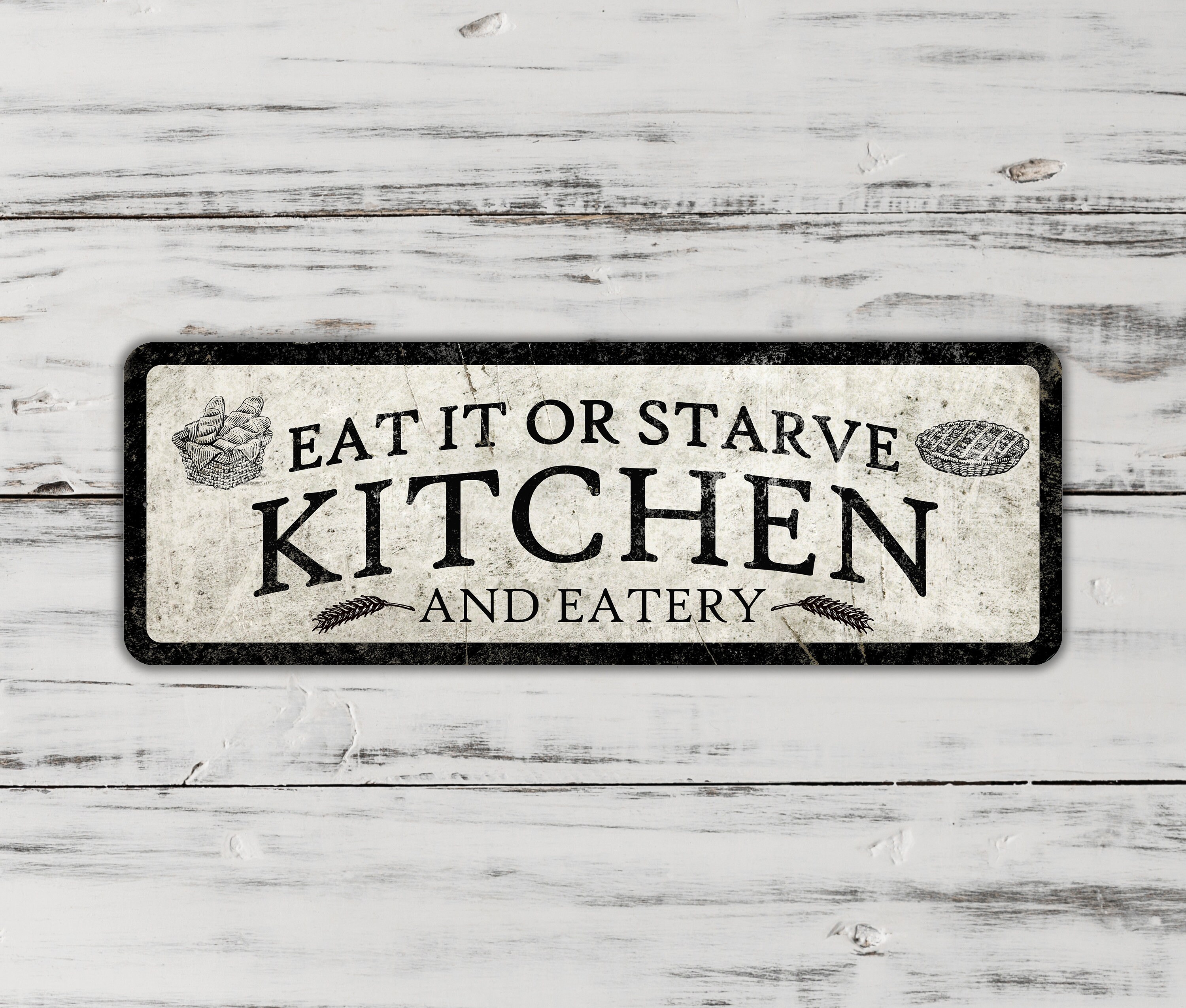 Custom Vintage-style Metal Kitchen Sign With Weathered Appearance - 6 ...