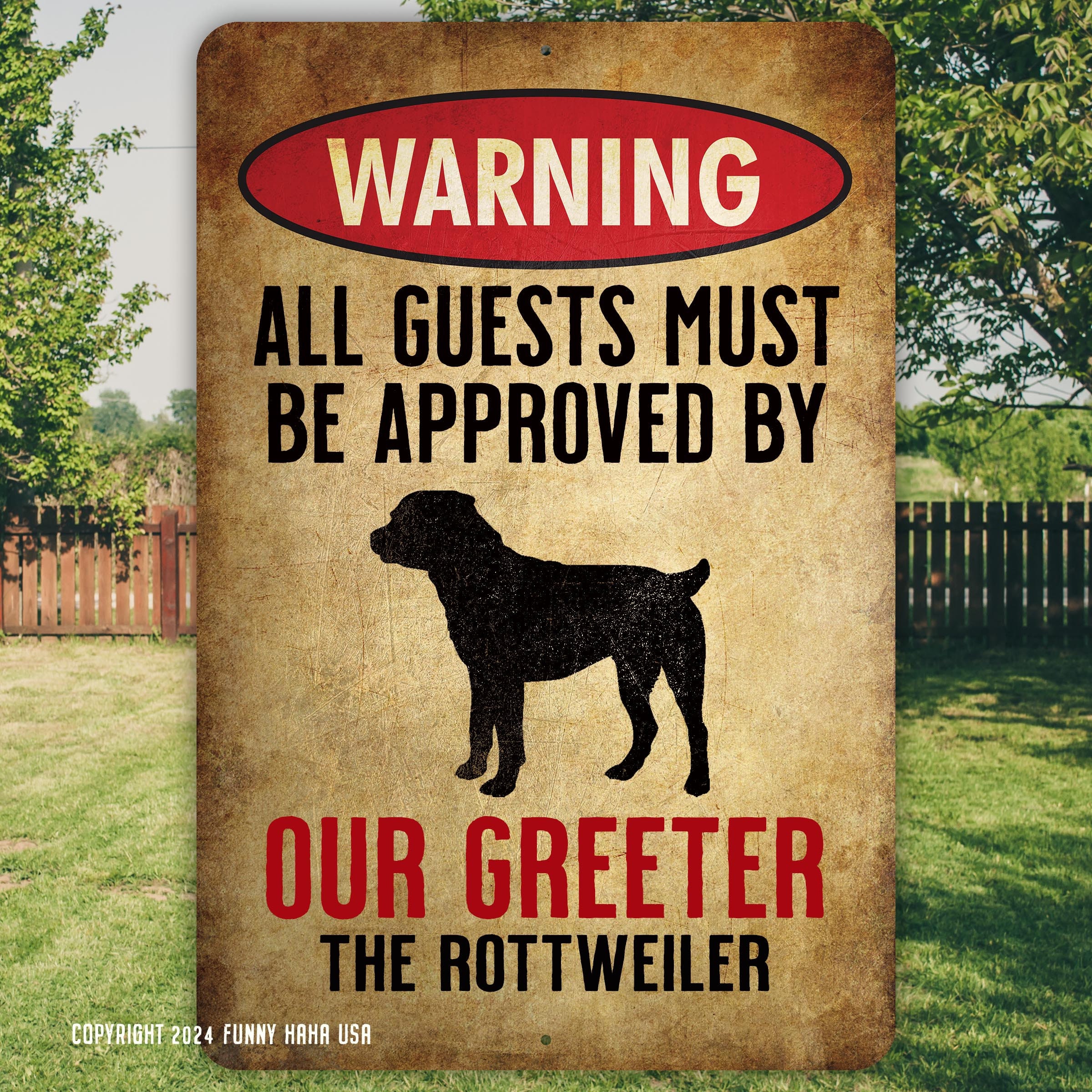 Funny Rottweiler Sign: Warning, Say a Prayer - Metal Dog Sign - Etsy