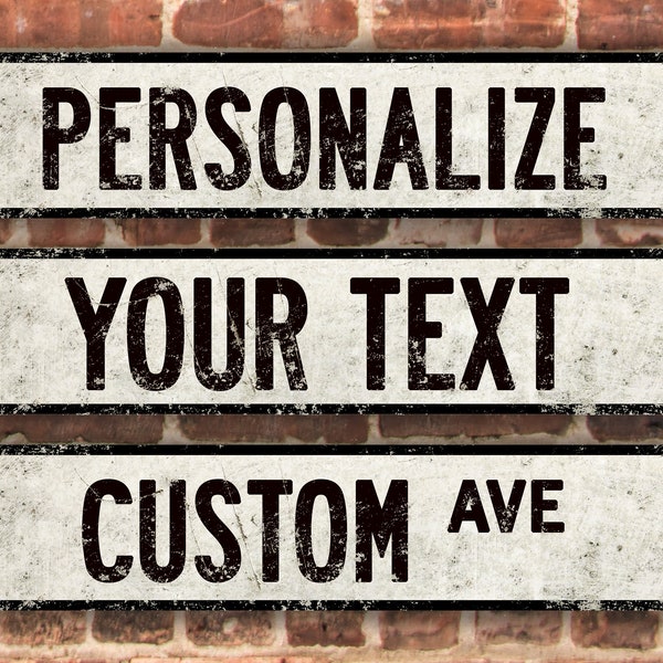 Custom Street Sign | Vintage Design | White