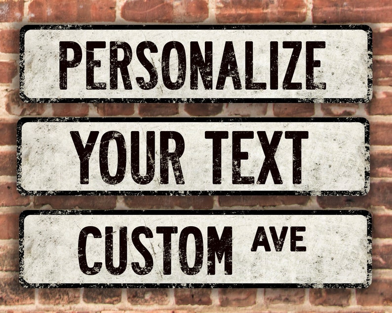 Custom Street Sign | Vintage Design | White 