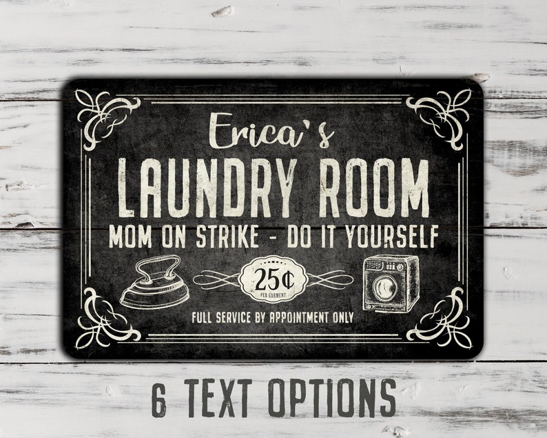 Vintage Black Laundry Room Metal Sign image 2