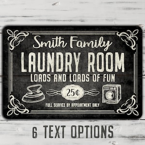 Vintage Black Laundry Room Metal Sign image 6