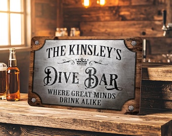 Insegna da bar personalizzata: insegna in metallo di alluminio in stile vintage