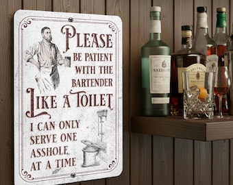 Panneau Métal Aluminium Humour Danger Men Drinking - 8 X 12 Pouces, Neuf Sous Blister