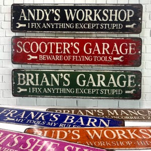 Personalized Garage Sign, Custom Workshop Decor, Auto Repair Metal Sign