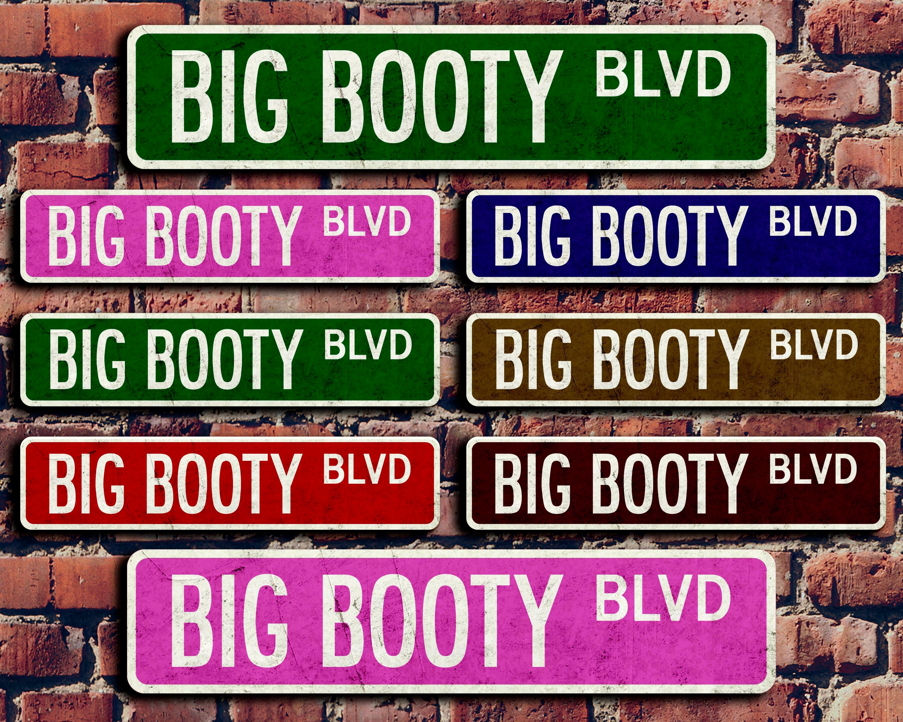 BIG BOOTY BLVD Street Sign Vintage Design Color Choice Etsy