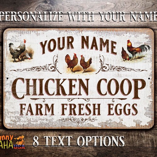 Personalized Farmhouse Chicken Coop Sign Kitchen Decor Etsy