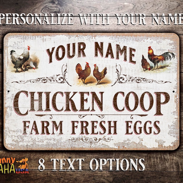 Chicken Coop Sign | Personalized | Vintage Design