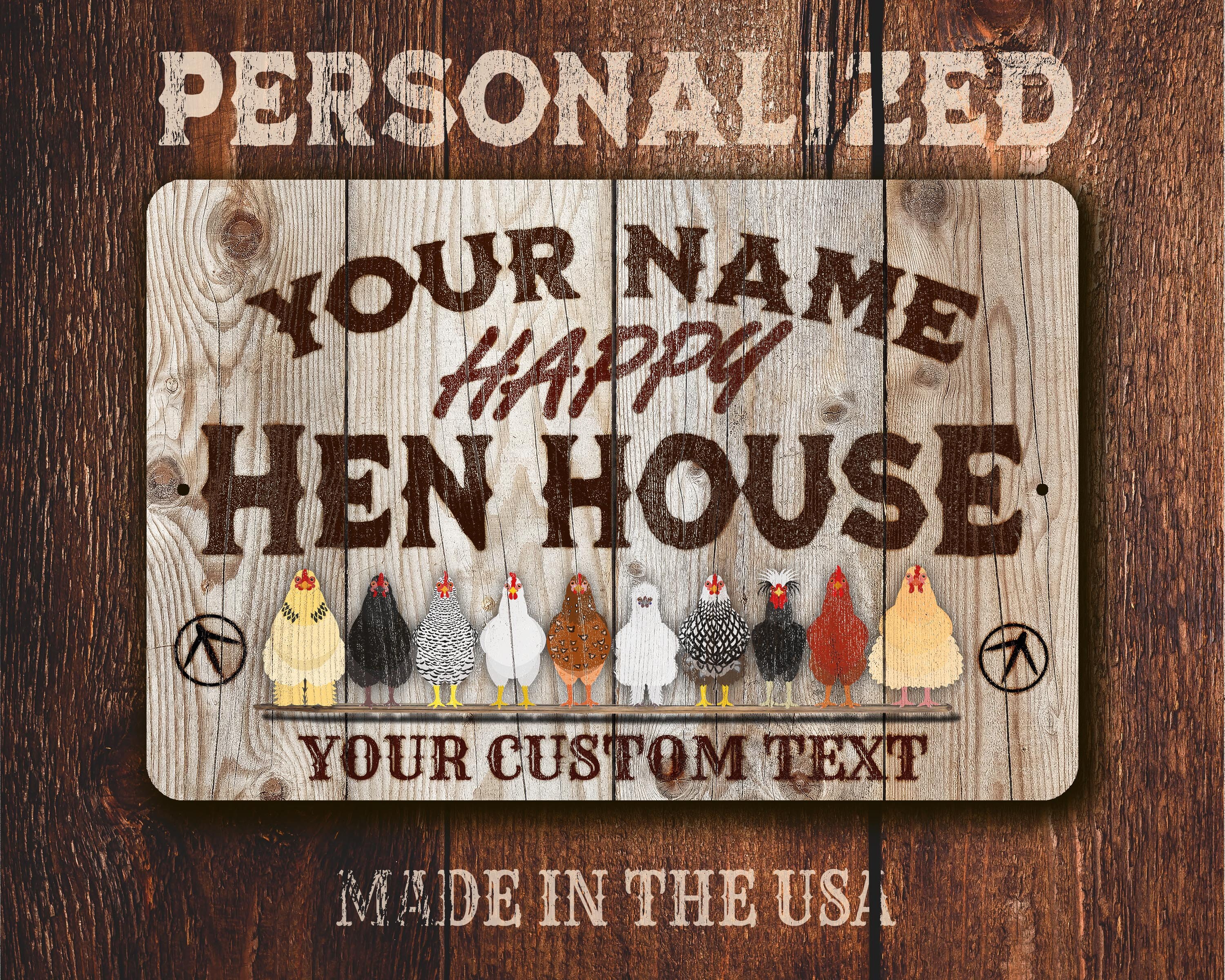 Hen Sign Personalized Hen House Sign: Rustic Chicken Coop Decor - Etsy