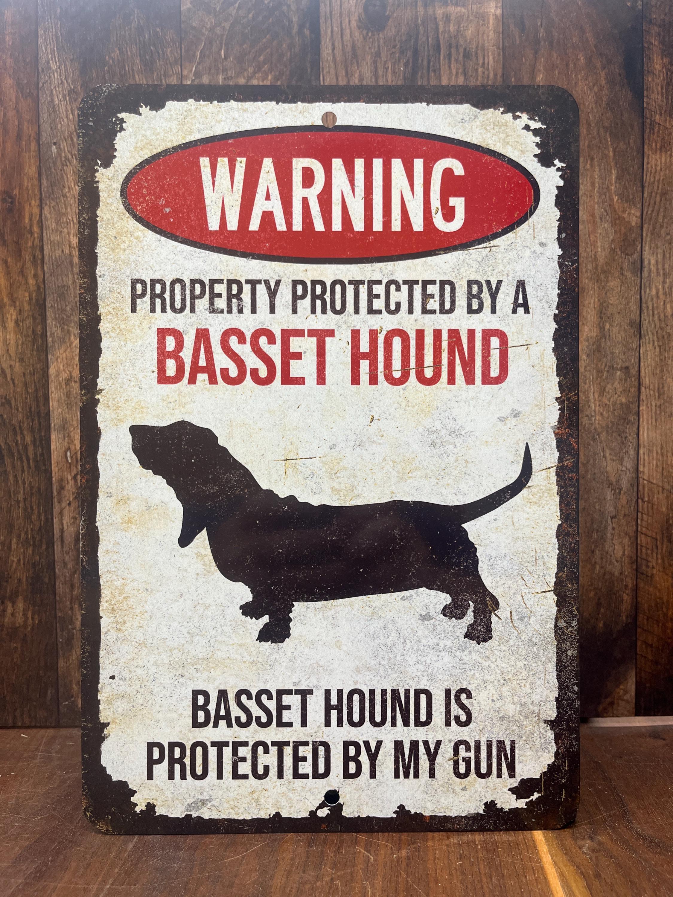 Basset Hound Sign: Beware of Dog, Vintage Style Aluminum Decor - Etsy