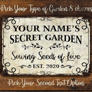 Custom Rustic Metal Garden Sign - 12" x 18", Gift for Her, Mother's Day Gift