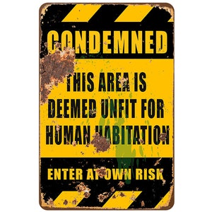 Condemned Property Funny Metal Sign - Etsy