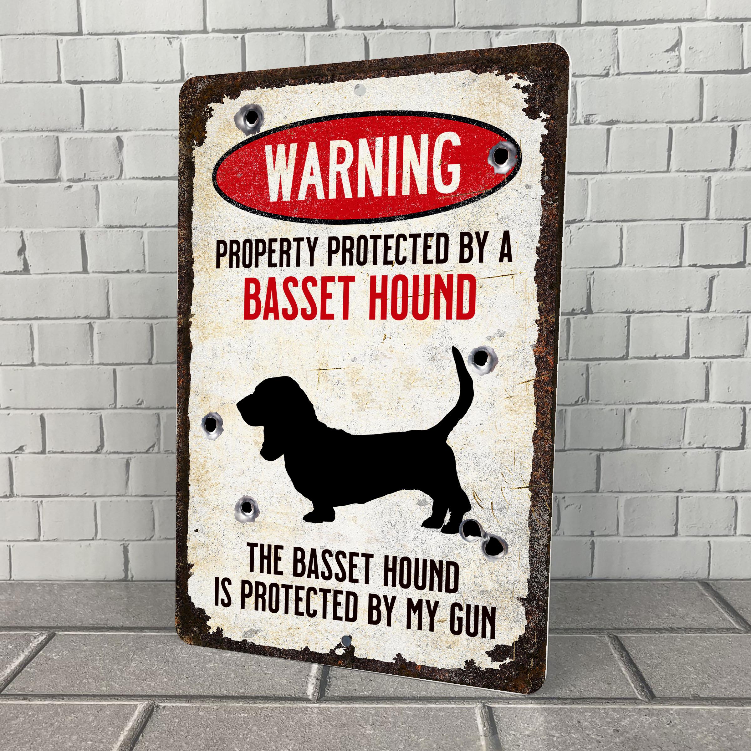Basset Hound Sign: Custom Beware of Dog Metal Outdoor Decor - Etsy