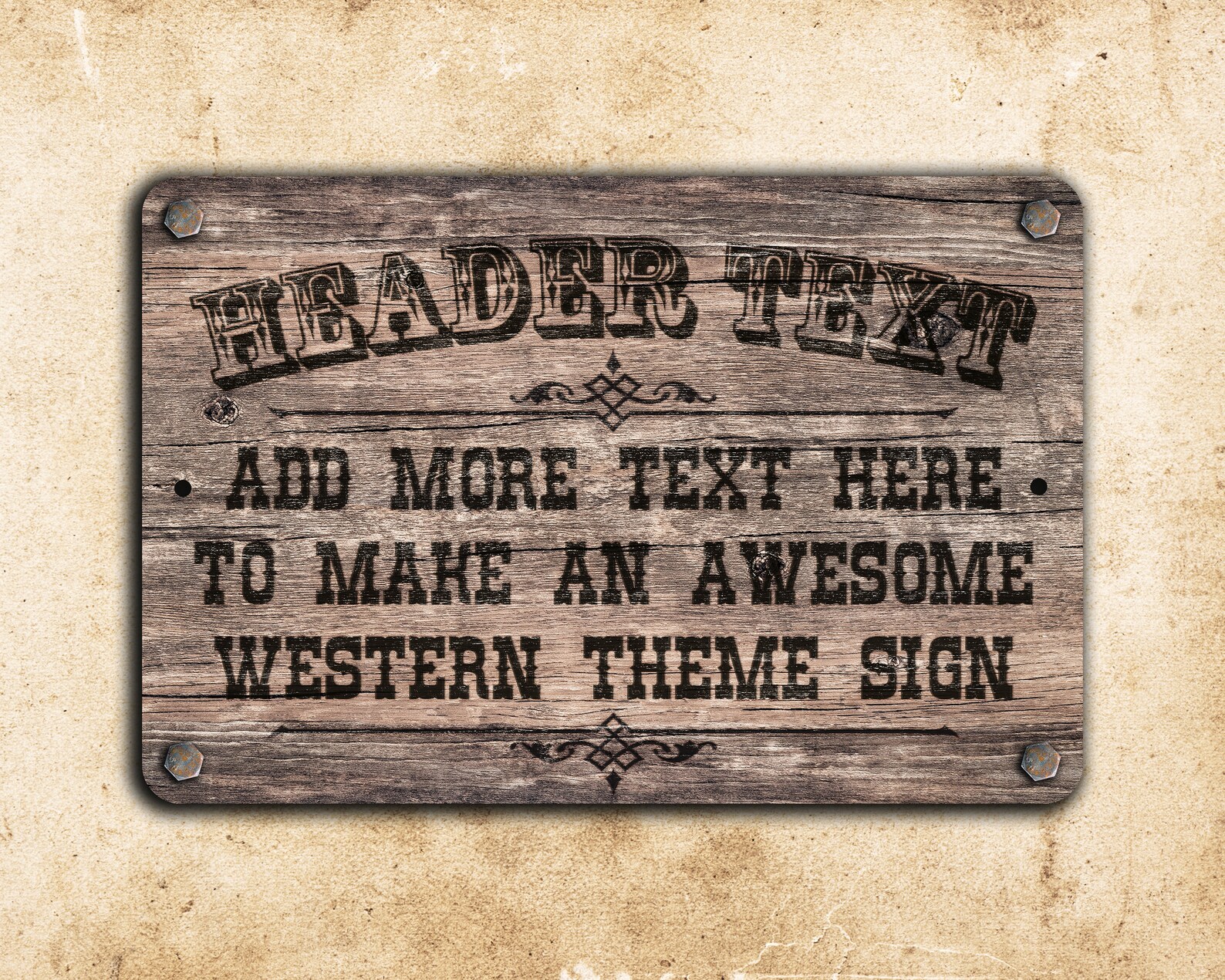 Custom Western Style Metal Sign With YOUR TEXT - Etsy