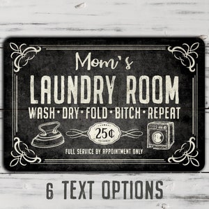 Vintage Black Laundry Room Metal Sign image 5