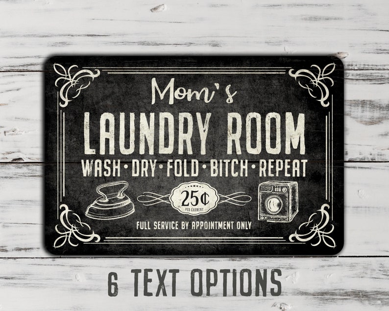 Vintage Black Laundry Room Metal Sign image 5