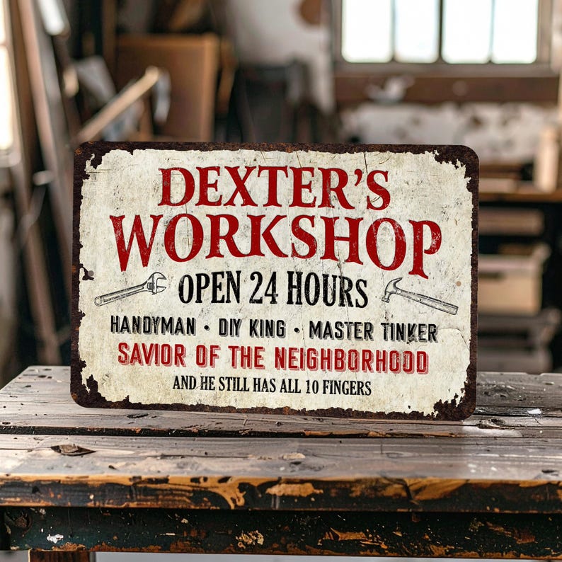 Rustic Garage or Workshop Sign All Metal With Vintage Rusty Design - Etsy