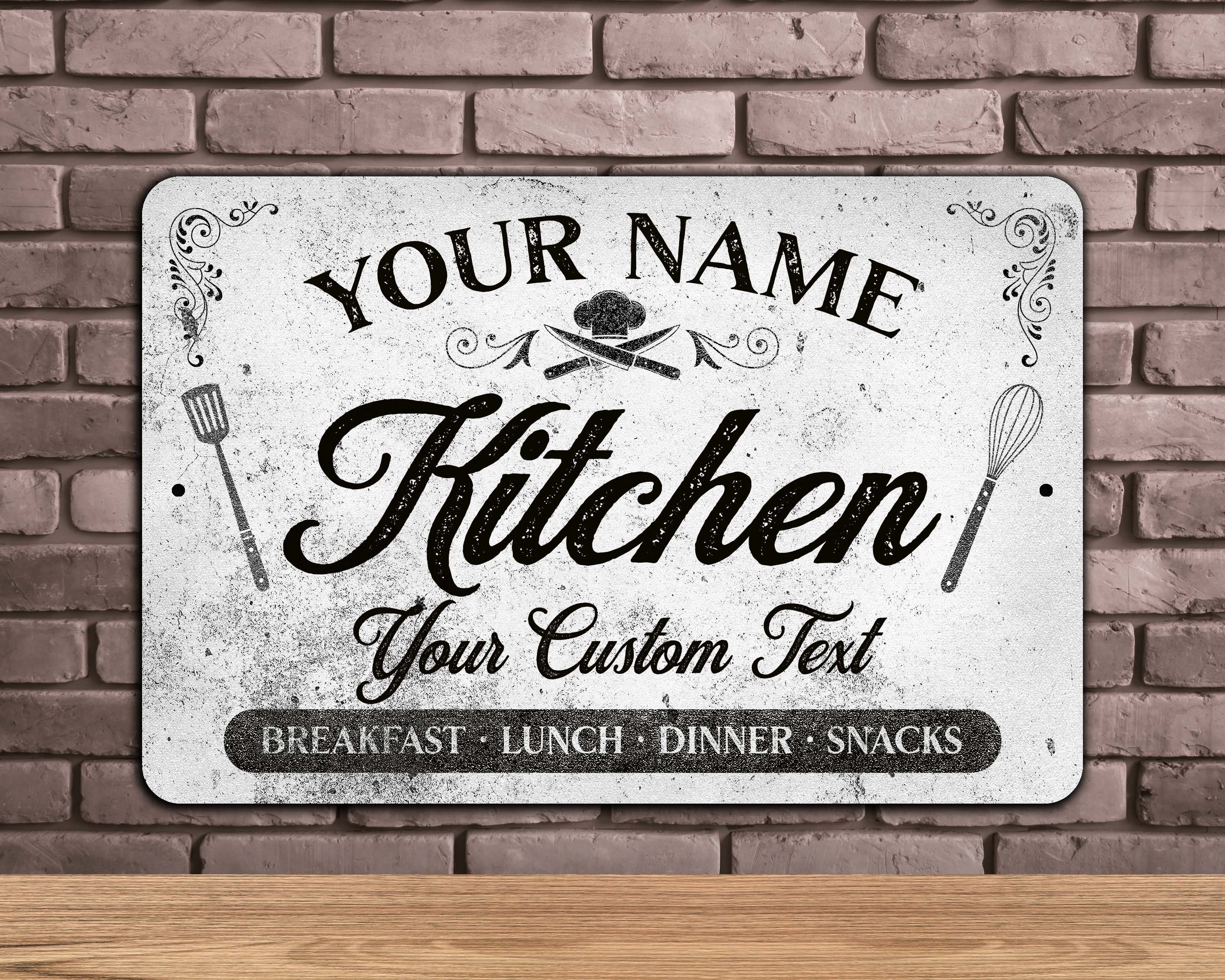 Kitchen Sign Personalized Vintage Design Seasoned With - Etsy