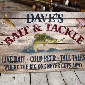 Personalized Fishing Sign - Bait and Tackle