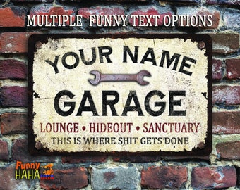 Custom Garage Sign | Custom Workshop Sign | Personalized | Funny Aluminum Sign