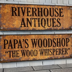 Custom Rusty Vintage-Style Aluminum Sign with Weathered Appearance