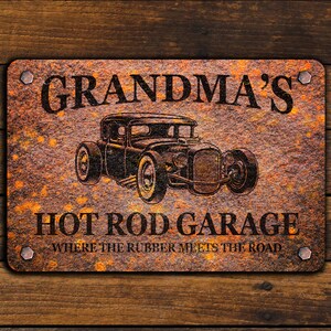 Custom Rusty Design Hot Rod Garage Metal Sign - Etsy