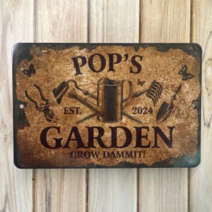 Personalized Rusty Look Garden Sign - Etsy