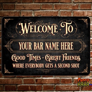 Vintage Bar Sign | Personalized Metal Home Bar Sign | Everyone Deserves a Second Shot